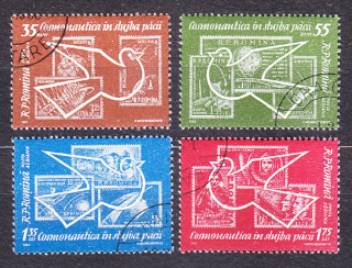 RUMUNSKO 1962, Michel 2086-2089, razená séria. ZNÁMKA NA ZNÁMKE. VÝSKUM VESMÍRU.