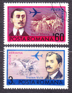 RUMUNSKO 1972, Michel 3048-3049, razená séria. LETECKÍ PIONIERI.