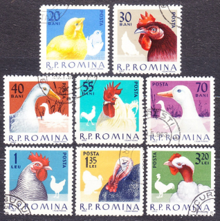 RUMUNSKO 1963, Michel 2145-2152, razená séria. HYDINA.