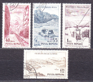 RUMUNSKO 1964, Michel 2294-2297, razené. TURIZMUS - KRÁSY PRÍRODY.