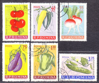 RUMUNSKO 1963, Michel 2131-2136, razená séria. ZELENINA.