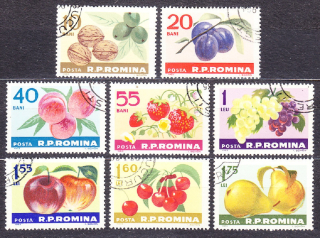 RUMUNSKO 1963, Michel 2176-2183, razená séria. OVOCIE.