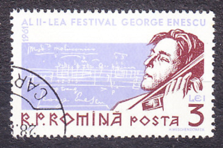 RUMUNSKO 1961, Michel 1993, razená séria. HUSLISTA G. ENESCU.