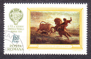 RUMUNSKO 1968, Michel 2676, razená séria. MAĽBY - N. GRIGORESCU, KNIEŽA NA KONI.
