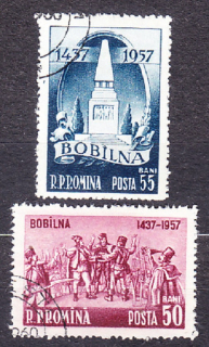 RUMUNSKO 1957, Michel 1681-1682, razená séria. ROĽNÍCKE POVSTANIE.