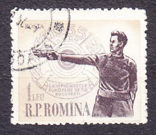 RUMUNSKO 1955, Michel 1535, razená séria. ŠPORTOVÁ STREĽBA.