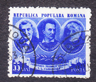 RUMUNSKO 1953, Michel 1417, razená séria. ZAKLADATELIA NÁRODNÉHO DIVADLA.