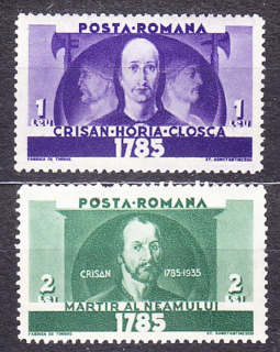 RUMUNSKO 1935, Michel 480-481, * čisté. OSOBNOSTI POVSTANIA.