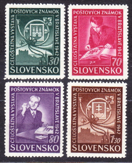 SLOVENSKÝ ŠTÁT 1942, Synek 68-71, ** čistá séria. VÝSTAVNÉ.