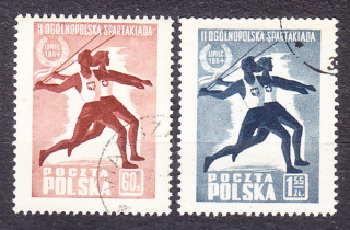 POĽSKO 1954, Michel 864-865, razená séria. SPARTAKIÁDA.
