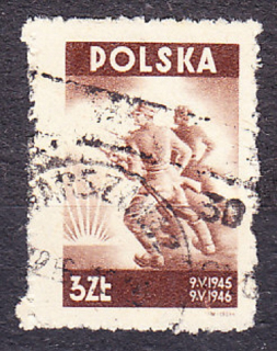 POĽSKO 1946, Michel 438, razená séria. KONIEC VOJNY - 1. VÝROČIE.