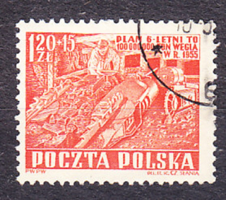 POĽSKO 1952, Michel 777, razená séria. BANÍCTVO.