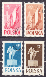 POĽSKO 1955, Michel 901-904, razená séria. PRIATEĽSTVO SO SOVIETMI.