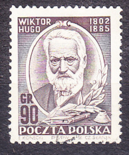 POĽSKO 1952, Michel 774, razená séria. SPISOVATEĽ V. HUGO.