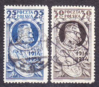 POĽSKO 1934, Michel 287-288, razená séria. POĽSKÉ LÉGIE.