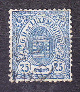 LUXEMBURSKO 1880, Michel 43, razená. ERB.
