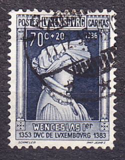 LUXEMBURSKO 1936, Michel 298, razená. PRINC WENCEL I.
