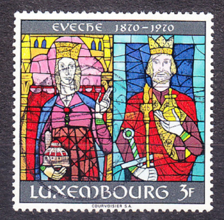 LUXEMBURSKO 1970, Michel 810, razená séria. CIRKEVNÉ MAĽBY V KATEDRÁLE.