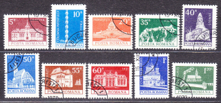RUMUNSKO 1973, Michel 3157-3166, razená séria. HISTORICKÉ PAMIATKY.