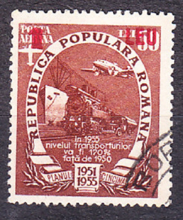 RUMUNSKO 1952, Michel 1369, razená. 5-ROČNÝ PLÁN - PRETLAČ.