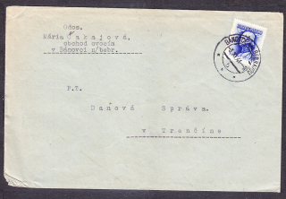 SLOVENSKÝ ŠTÁT 1944, obálka. OBCHOD S OVOCÍM, MÁRIA ČAKAJOVÁ - BÁNOVCE NAD BEBRAVOU.