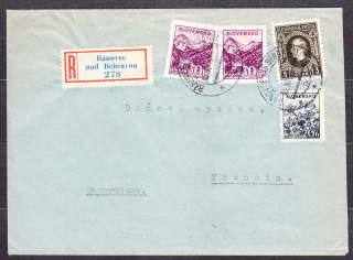 SLOVENSKÝ ŠTÁT 1944, doporučená obálka. VEĽKOVÝROBCA OBUVI, JÁN JÁNOŠÍK - BÁNOVCE NAD BEBRAVOU.