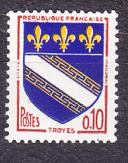 FRANCÚZSKO 1963, Michel 1420, ** čistá séria. ERBY MIEST.