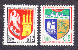 FRANCÚZSKO 1964, Michel 1472-1473, ** čistá séria. ERBY MIEST.