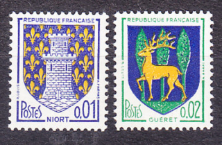 FRANCÚZSKO 1964, Michel 1458-1459, ** čistá séria. ERBY MIEST.