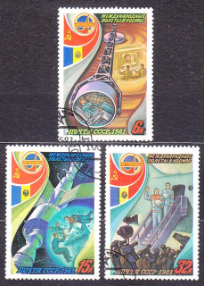 ZSSR 1981, Michel 5071-5073, razená séria. INTERKOZMOS.