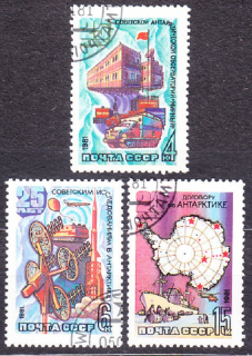ZSSR 1981, Michel 5028-5030, razená séria. VÝSKUM ANTARKTÍDY.