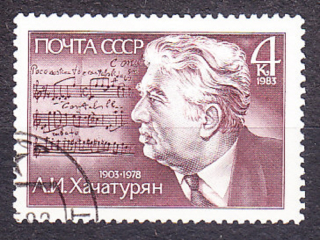 ZSSR 1983, Michel 5274, razená séria. ARMÉNSKY SKLADATEĽ A. CHAČATURJAN.