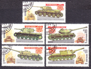 ZSSR 1984, Michel 5347-5351, razená séria. TANKY.