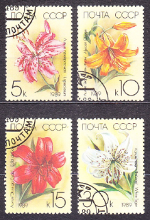 ZSSR 1989, Michel 5931-5934, razená séria. KVETY - ĽALIE.
