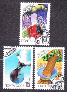 ZSSR 1990, Michel 6043-6045, razená séria. OCHRANA PRÍRODY.