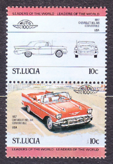 ST. LUCIA 1984, Michel 654-655, ** čisté. STARÉ AUTÁ - CHEVROLET.