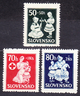 SLOVENSKÝ ŠTÁT 1943, Synek 84-86, ** čistá séria. DOBROČINNÉ.