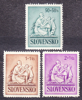 SLOVENSKÝ ŠTÁT 1941, Synek 62-64, ** čistá séria. DEŤOM.