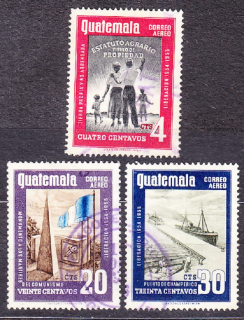 GUATEMALA 1956, Michel 592, 595-596, razené. KRAJINY.