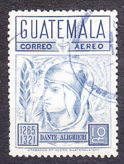 GUATEMALA 1969, Michel 868, razená. DANTE ALIGHIERI.