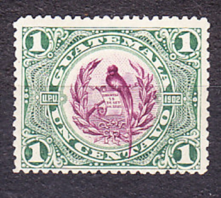 GUATEMALA 1902, Michel 111, * čistá. VTÁK QUETZAL.