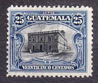 GUATEMALA 1911, Michel 136, razená. BUDOVA POŠTY.