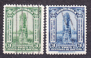 GUATEMALA 1942, Michel 426-427, razená séria. EXPORT KÁVY.