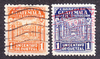 GUATEMALA 1945, Michel 18-19, razená séria. DOPLATNÉ. MINISTERSTVO DOPRAVY.