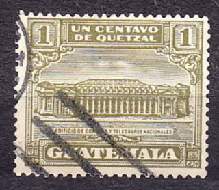 GUATEMALA 1927, Michel 2, razená séria. DOPLATNÉ. BUDOVA POŠTY.