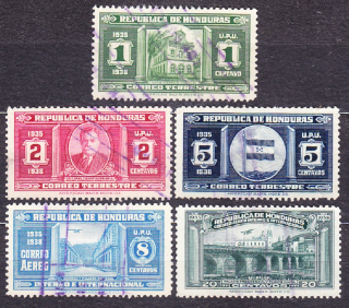 HONDURAS 1935, Michel 332-334, 336, 339, razené. KRAJINY.
