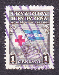HONDURAS 1945, Michel 2, razená séria. PRÍPLATKOVÉ. ČERVENÝ KRÍŽ.