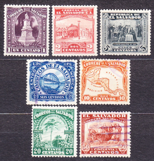 SALVADOR 1924, Michel 421-422, 424-427, 429, čisté bez lepu + razené. KRAJINY.