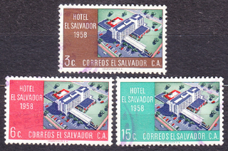 SALVADOR 1958, Michel 802-803, 805, razené. HOTEL.