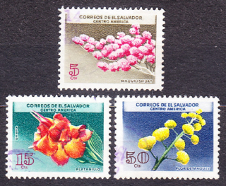 SALVADOR 1965, Michel 888, 891, 894, razené. KVETY.